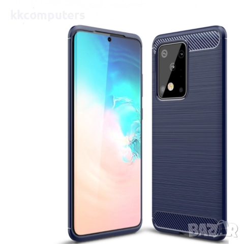 Samsung Galaxy S20 Ultra Удароустойчив Carbon Fiber Калъф и Протектор, снимка 3 - Калъфи, кейсове - 52202298