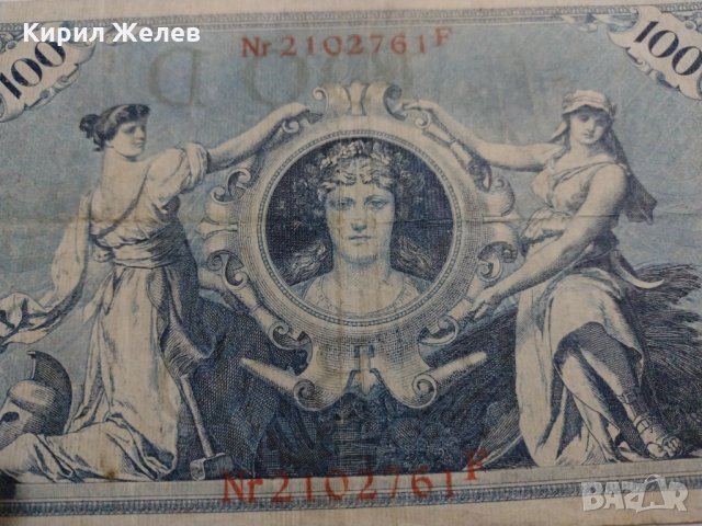 Райх банкнота - Германия - 100 марки / 1908 година червен печат- 17978, снимка 7 - Нумизматика и бонистика - 31015628