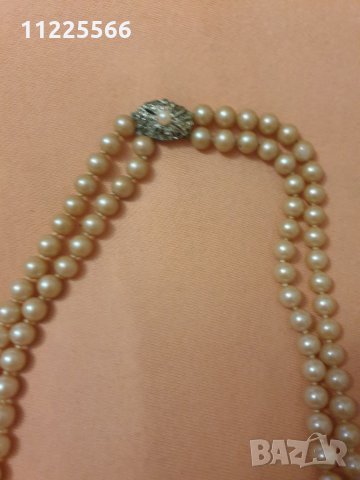 Изкуствени перли от около 1940г, снимка 2 - Колиета, медальони, синджири - 32075378