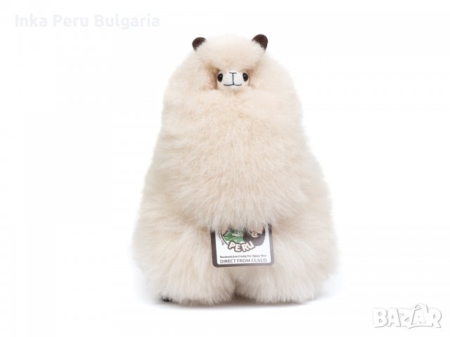  Усмихната алпака – голяма, 32 см, Blond, снимка 3 - Плюшени играчки - 37122396