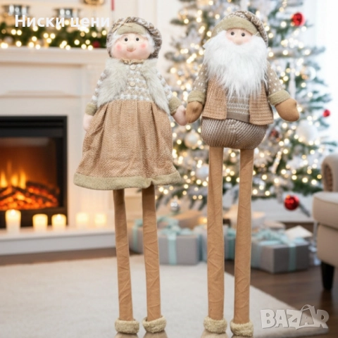 Декоративни Коледни кукли „Баба Коледа“ и „Дядо Коледа“ – уют, топлина и празнично настроение с един, снимка 5 - Декорация за дома - 52454006
