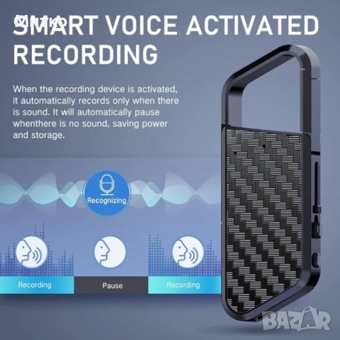 Ключодържател iUni ZD09 шпионски рекордер, 32 GB, гласово активиране, MP3 плейър, снимка 6 - Друга електроника - 52922237