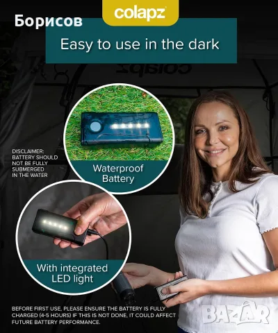  Colapz USB Travel Shower – преносим акумулаторен душ за къмпинг и пътуване, снимка 5 - Къмпинг мебели - 56116879