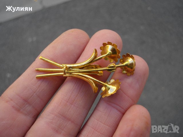 СТАРА ПОЗЛАТЕНА БРОШКА, снимка 5 - Антикварни и старинни предмети - 44199297