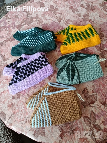 Терлици нови изплетени с акрилна прежда Бонбон класик