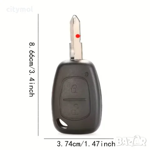 Кутийка за ключ Renault с 2 бутона за Renault/Dacia:Clio,Kangoo,Master, Modus, Trafic,Twingo, NE72