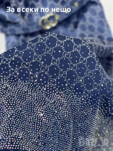 Gucci Дамска Къса Рокля С Камъни И Коланче - 2 Цвята Код A1344, снимка 5 - Рокли - 53931734