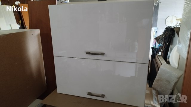 Кухненски шкафчета за стена бял гланц  73,5x74 x 32см, снимка 7 - Шкафове - 42827244