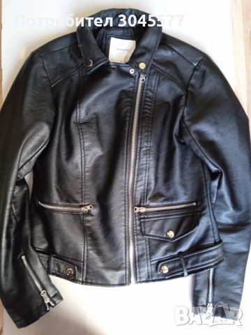 Яке от изкуствена кожа М (с забележи), снимка 1