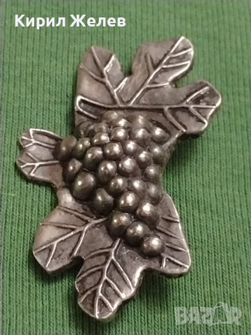 Метална брошка Грозд върху листо пластика много красив дизайн 26236, снимка 6 - Други - 40426226