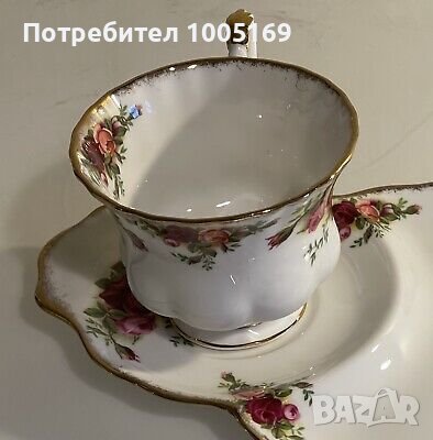 Royal Albert Old country roses сет за кафе с бисквити или кекс