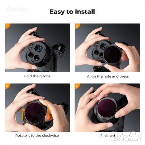 K&F Concept филтри, съвместими с DJI Mavic 4 Pro, CPL, ND8, ND16, снимка 7 - Обективи и филтри - 51213818