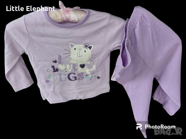 Пижамка от две части котенце за 12-18 мес мом"I love hugs and kisses",Англия/нова