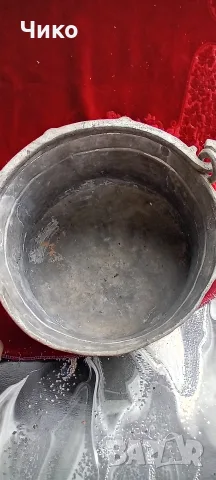 Малко медно котле с капак, снимка 4 - Антикварни и старинни предмети - 55788307