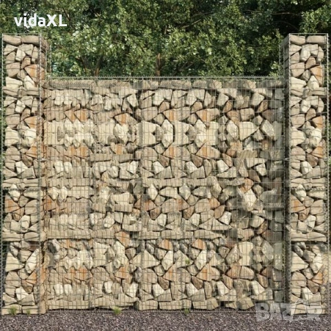 vidaXL Габионни кошници, 3 бр, поцинкована стомана（SKU:145088）, снимка 2 - Други - 53364129