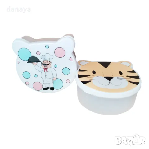 1616 Комплект детски кутии за храна с цветни капаци, 4 броя, снимка 2 - Кутии за храна - 48798137