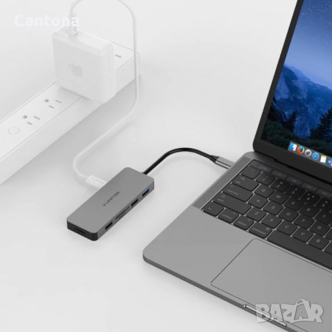 LENTION USB C хъб с 4K HDMI, 3 USB порта, Type C PD, SD/Micro SD адаптер за четец на карти, сребрист, снимка 6 - Други - 38547879