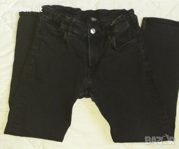 Черни дънки H&M за момче слим модел, размер до 140 см., снимка 2 - Детски панталони и дънки - 34110090