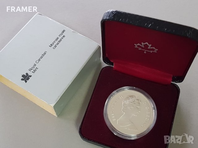 1 сребърен долар 1982 година Канада Елизабет II сребро в ТОП качество, снимка 7 - Нумизматика и бонистика - 35285175