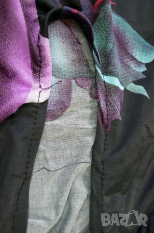 Черна рокля с ефектен флорален принт в цвят тюркоаз Ibiza line - S/M/L, снимка 6 - Рокли - 42819485