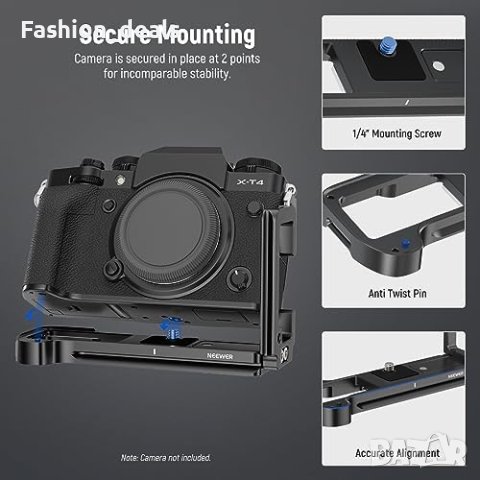 Нова алуминиева разтегателна скоба, съвместима с фотоапарат Fujifilm X-T4, снимка 6 - Чанти, стативи, аксесоари - 42255513