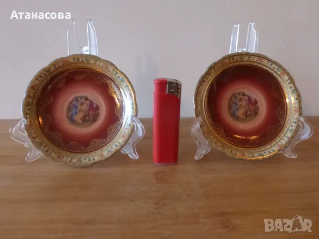 Чешки декоративни порцеланови чинийки 2 бр Трите грации от 30-те г чинии чиния