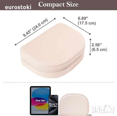 Кутия за бижута ProCase за пътуване, голяма кутия от изкуствена кожа за бижута за жени за пръстени, снимка 3 - Други - 51458433