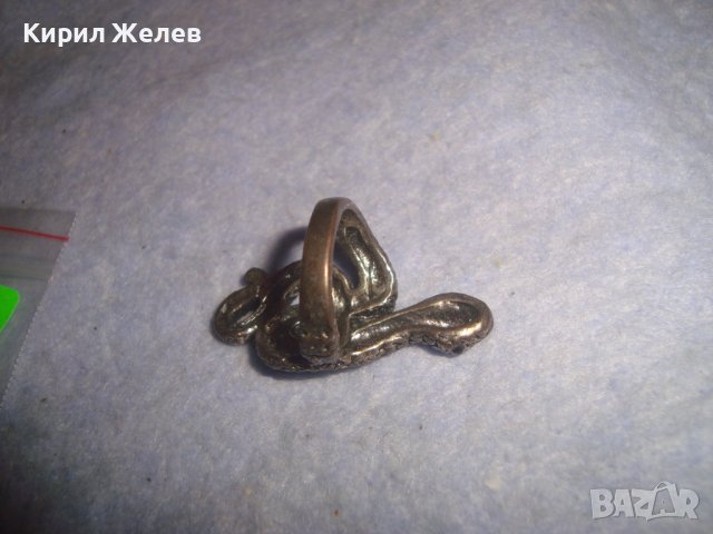 ПОСРЕБРЕН ЛАКИРАН ЗМИЕВИДЕН ФИГУРАЛЕН МЕСИНГОВ НЕО ГОТИКА АРТ ПРЪСТЕН 27763, снимка 9 - Пръстени - 37452092