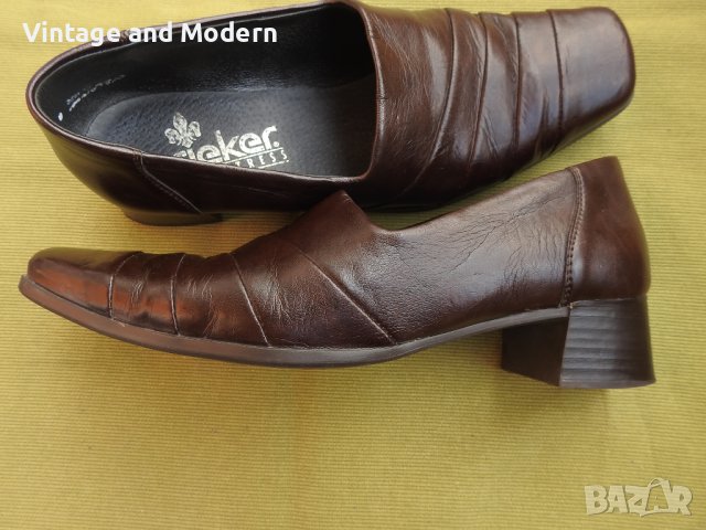 RIEKER Елегантни дамски кожени обувки Германия 39 номер, снимка 2 - Дамски обувки на ток - 36660639