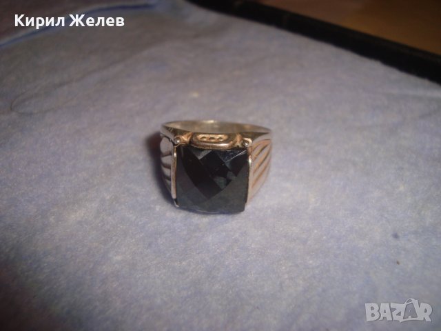 СТИЛЕН СКЪПОЦЕНЕН СРЕБЪРЕН АРТ ПРЪСТЕН СРЕБРО 925 с ГОЛЯМ ЮВЕЛИРНО ФАСЕТИРАН ЧЕРЕН ОНИКС 28724, снимка 11 - Пръстени - 37252487