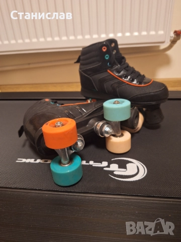 Ролкови кънки Oxelo Kid's Roller Quad Skate 100 - Black - 35, снимка 3 - Ролери, кънки - 52363741