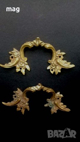 Старинни френски месингови дръжки и орнаменти,стил Луи XV., снимка 3 - Антикварни и старинни предмети - 37392117