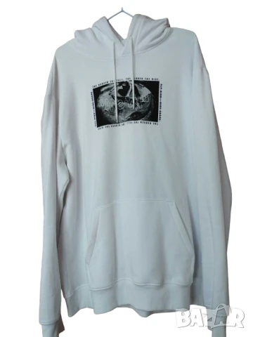 Мъжки суитшърт с надписи H&M, 60% памук, 40% полиестер, Бял, XL