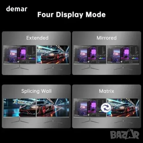 KVM превключвател HDMI 2.1 и USB‑C за 2 компютъра и 2 монитора, 4K 120 Hz, снимка 6 - Суичове - 55827416