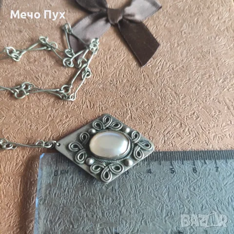 Стар сребърен синджир,ръчно правени (315), снимка 7 - Колиета, медальони, синджири - 48835365