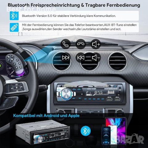 Автомобилно радио с CD BluetoothD1901,MP3,FM радио,2 USB порта за музика и зареждане,Нands free, снимка 8 - MP3 и MP4 плеъри - 42427803