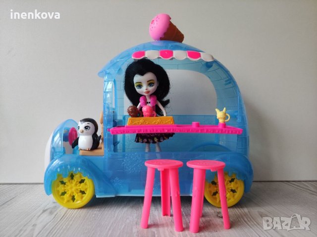 Комплект камион за сладолед и кукла пингвин и любимец. Енчантималс Enchantimals  35лв., снимка 8 - Кукли - 37446504