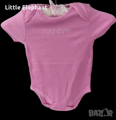Боди с къс ръкав за 18-24 месечно момиченце"Too cute",Англия/ново