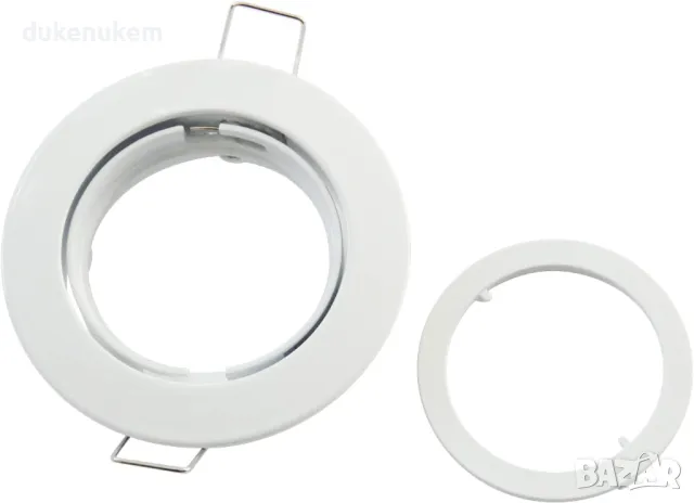 НОВ! Комплект от 10 бели алуминиеви рамки за вграждане – въртящи се, снимка 2 - Лед осветление - 50281073