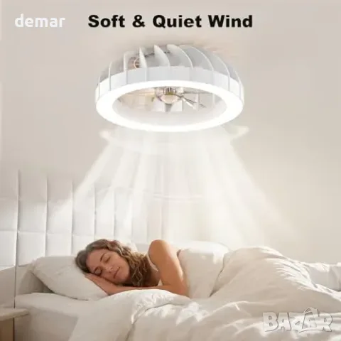 Таванен вентилатор Ateroll 46 cm с RGB LED осветление и дистанционно, снимка 4 - Вентилатори - 55776019