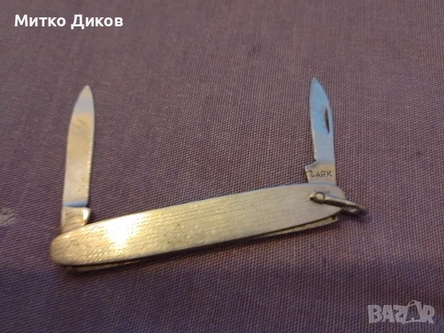 малки джобни ножчета винтидж две части без луфт маркови на Lark и Габрово, снимка 6 - Ножове - 56119739