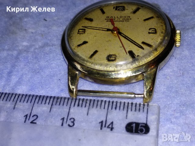 BALLDOR ANCRE 17 RUBIS Стар МАРКОВ ШВЕЙЦАРСКИ ПОЗЛАТЕН МЕХАНИЧЕН МЪЖКИ ЧАСОВНИК РАБОТЕЩ 37200, снимка 12 - Антикварни и старинни предмети - 40184488