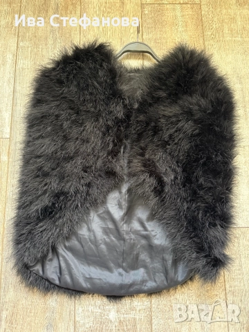 Естествен косъм черна наметка болеро за повод парти коктейл официална 