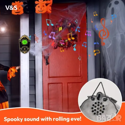  звънец хелуин за очна ябълка, страшен звънец за очна ябълка, анимиран звънец за очна ябълка с призр, снимка 5 - Други - 49247087