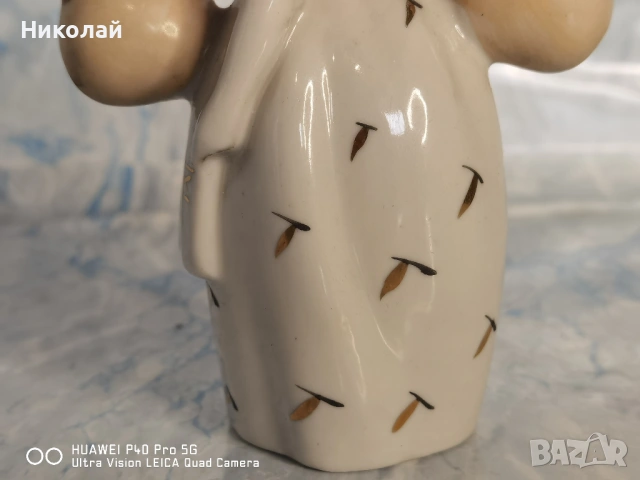 Стара Съветска Руска Порцеланова Фигура Полонски Завод Момичето с Гъбите, снимка 6 - Антикварни и старинни предмети - 54357473