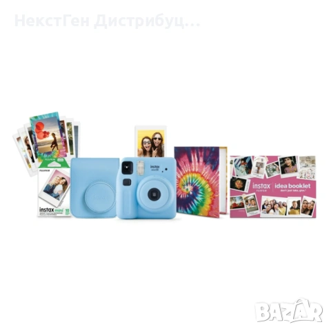 Fujifilm Instax Mini SE Instant Camera Bundle Blue | Нов, снимка 3 - Фотоапарати - 53948582