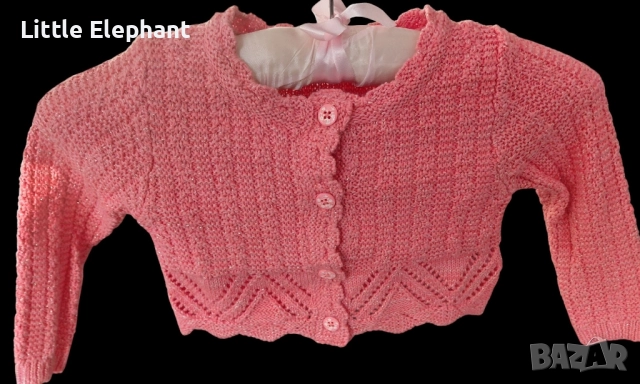 Плътно плетено белеро за 18-24 мес мом,праскова и сребърни нишки,Англия/ново