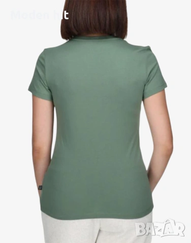 Оригинал! PUMA Essential Logo Tee Green дамска тениска с къс ръкав и лого, снимка 4 - Тениски - 54326635