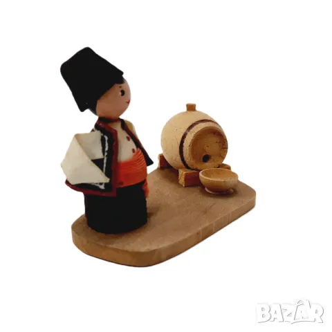 Стара дървена, етно, битова кукла, декорация, буре(11.2), снимка 2 - Колекции - 47613437