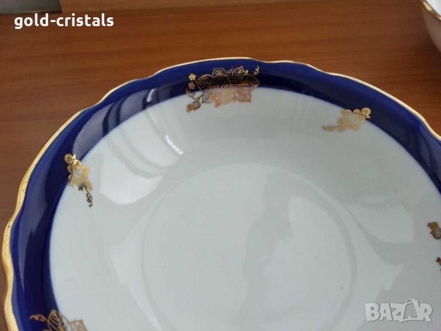 Сервиз руски порцеланови чинии кобалт с позлата , снимка 17 - Антикварни и старинни предмети - 24078952